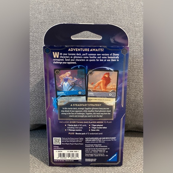 Disney Lorcana The First Chapter Starter Deck Sapphire & Steel NEW w/ Booster - Picture 4 of 6